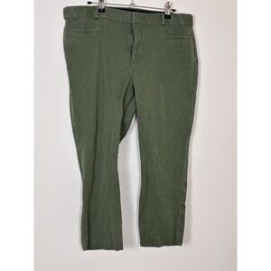 Banana Republic Sloan Pants Womens Olive/Army Green Skinny Crop Size 14‎